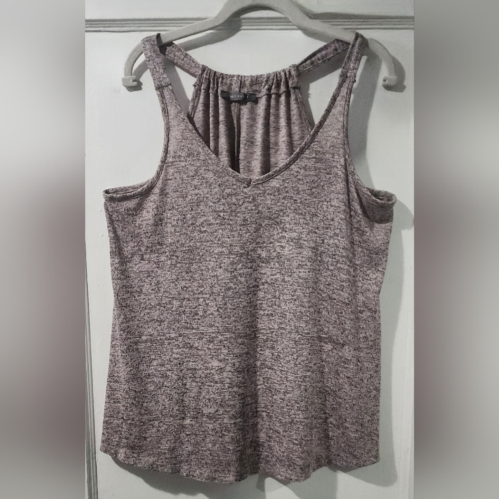 🌷Suzy Shier Mauve Heathered V-Neck Tank with Gathered Back🌷size:XL